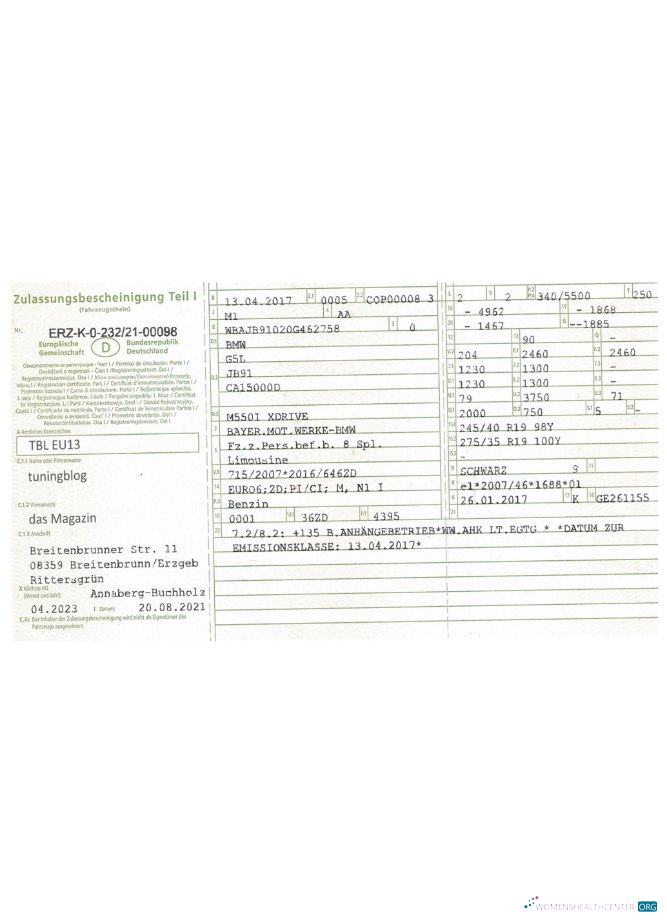 Download Germany vehicle registration certificate version 2 Photoshop template